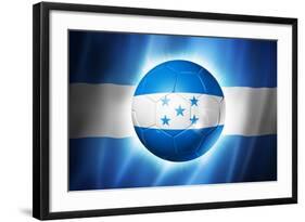 Soccer Football Ball with Honduras Flag-daboost-Framed Art Print