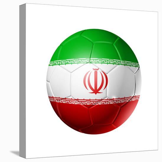 Soccer Football Ball with Iran Flag-daboost-Stretched Canvas