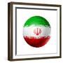 Soccer Football Ball with Iran Flag-daboost-Framed Premium Giclee Print