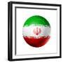 Soccer Football Ball with Iran Flag-daboost-Framed Premium Giclee Print