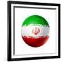 Soccer Football Ball with Iran Flag-daboost-Framed Premium Giclee Print