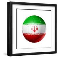 Soccer Football Ball with Iran Flag-daboost-Framed Art Print