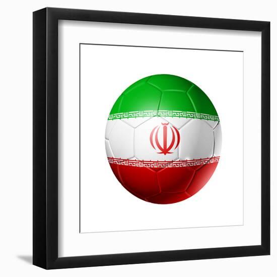 Soccer Football Ball with Iran Flag-daboost-Framed Art Print