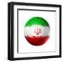 Soccer Football Ball with Iran Flag-daboost-Framed Art Print