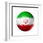 Soccer Football Ball with Iran Flag-daboost-Framed Art Print