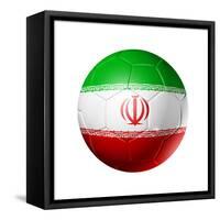 Soccer Football Ball with Iran Flag-daboost-Framed Stretched Canvas