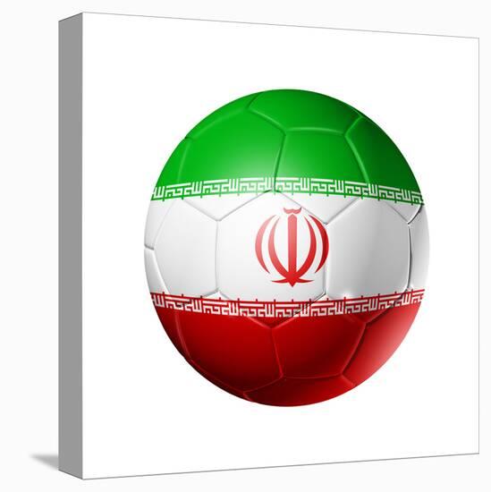 Soccer Football Ball with Iran Flag-daboost-Stretched Canvas