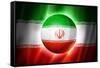 Soccer Football Ball with Iran Flag-daboost-Framed Stretched Canvas