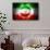 Soccer Football Ball with Iran Flag-daboost-Framed Stretched Canvas displayed on a wall