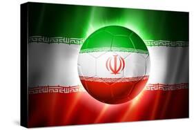 Soccer Football Ball with Iran Flag-daboost-Stretched Canvas