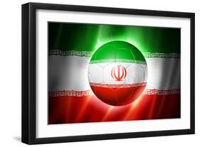 Soccer Football Ball with Iran Flag-daboost-Framed Art Print