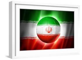 Soccer Football Ball with Iran Flag-daboost-Framed Art Print