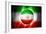 Soccer Football Ball with Iran Flag-daboost-Framed Art Print