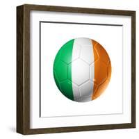 Soccer Football Ball With Ireland Flag-daboost-Framed Art Print