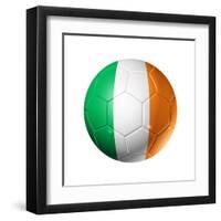 Soccer Football Ball With Ireland Flag-daboost-Framed Art Print