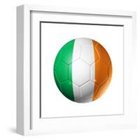 Soccer Football Ball With Ireland Flag-daboost-Framed Art Print