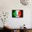 Soccer Football Ball with Italia Flag-daboost-Framed Stretched Canvas displayed on a wall