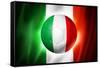 Soccer Football Ball with Italia Flag-daboost-Framed Stretched Canvas