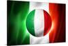 Soccer Football Ball with Italia Flag-daboost-Stretched Canvas