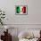 Soccer Football Ball with Italia Flag-daboost-Framed Art Print displayed on a wall