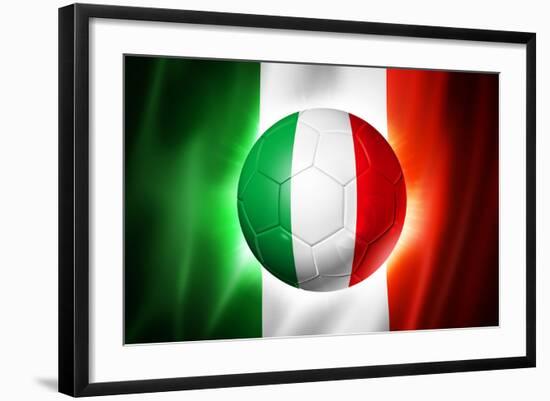 Soccer Football Ball with Italia Flag-daboost-Framed Art Print