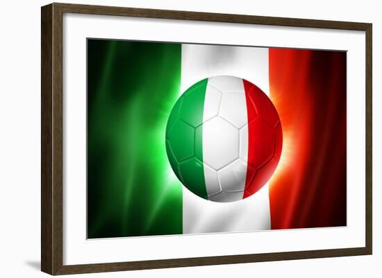 Soccer Football Ball with Italia Flag-daboost-Framed Art Print