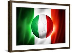 Soccer Football Ball with Italia Flag-daboost-Framed Art Print