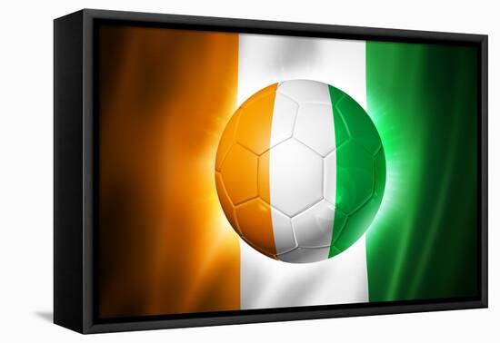Soccer Football Ball with Ivory Coast Flag-daboost-Framed Stretched Canvas