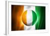 Soccer Football Ball with Ivory Coast Flag-daboost-Framed Art Print