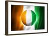 Soccer Football Ball with Ivory Coast Flag-daboost-Framed Art Print