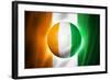 Soccer Football Ball with Ivory Coast Flag-daboost-Framed Art Print