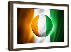 Soccer Football Ball with Ivory Coast Flag-daboost-Framed Art Print