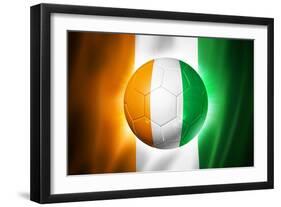 Soccer Football Ball with Ivory Coast Flag-daboost-Framed Art Print