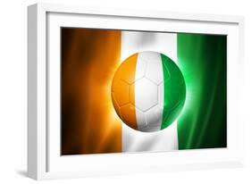 Soccer Football Ball with Ivory Coast Flag-daboost-Framed Art Print