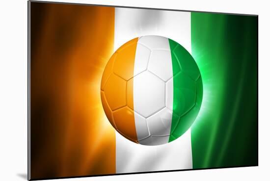 Soccer Football Ball with Ivory Coast Flag-daboost-Mounted Art Print