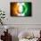 Soccer Football Ball with Ivory Coast Flag-daboost-Framed Stretched Canvas displayed on a wall