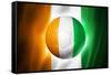 Soccer Football Ball with Ivory Coast Flag-daboost-Framed Stretched Canvas