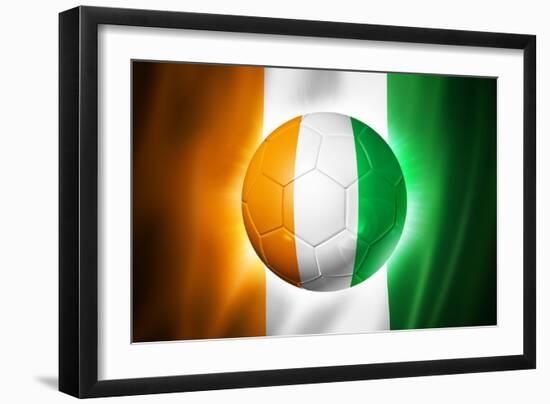 Soccer Football Ball with Ivory Coast Flag-daboost-Framed Premium Giclee Print