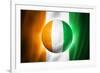 Soccer Football Ball with Ivory Coast Flag-daboost-Framed Art Print