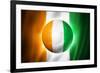 Soccer Football Ball with Ivory Coast Flag-daboost-Framed Art Print