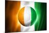 Soccer Football Ball with Ivory Coast Flag-daboost-Mounted Art Print