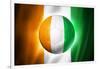 Soccer Football Ball with Ivory Coast Flag-daboost-Framed Art Print