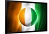 Soccer Football Ball with Ivory Coast Flag-daboost-Framed Art Print