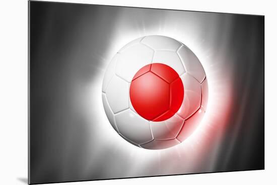 Soccer Football Ball with Japan Flag-daboost-Mounted Art Print