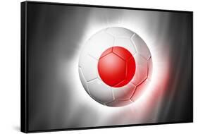 Soccer Football Ball with Japan Flag-daboost-Framed Stretched Canvas