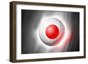 Soccer Football Ball with Japan Flag-daboost-Framed Art Print