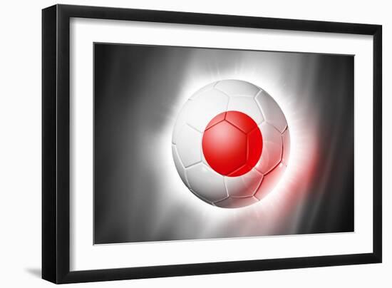 Soccer Football Ball with Japan Flag-daboost-Framed Art Print