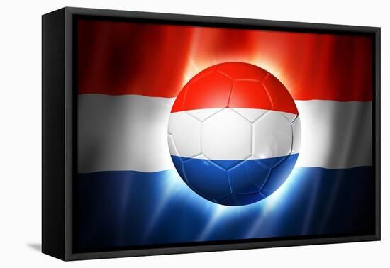 Soccer Football Ball with Netherlands Flag-daboost-Framed Stretched Canvas