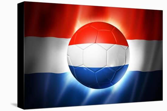 Soccer Football Ball with Netherlands Flag-daboost-Stretched Canvas