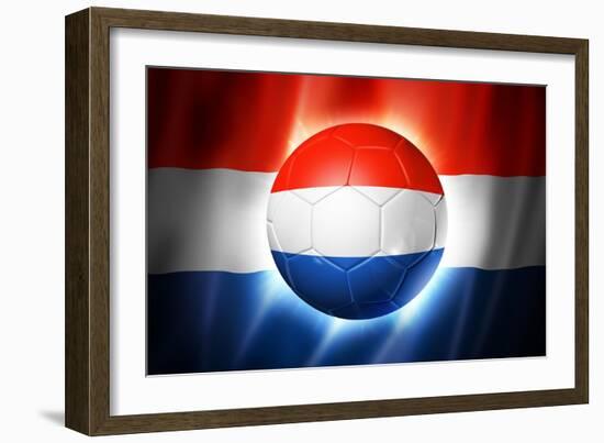 Soccer Football Ball with Netherlands Flag-daboost-Framed Art Print